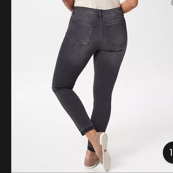 NYDJ Ami Skinny Jeans High Rise Lift Tuck Tech Released Hem Washed Black Size 14 - Picture 12 of 12